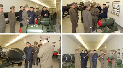 كوريا الشمالية تنشر لأول مرة صور رؤوس حربية نووية