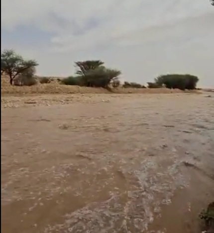 مشاهد لتدفق وجريان السيول غرب الدلم