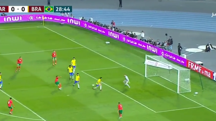 سفيان بوفال يسجل الهدف الأول لـ المغرب ضد البرازيل