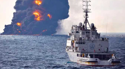 حريق ضخم بسفينة ترفع العلم الروسي بـإسطنبول