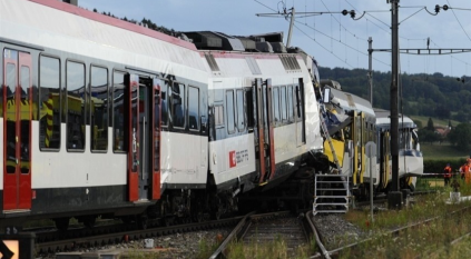 سقوط جرحى في خروج قطارين عن مسارهما بسويسرا