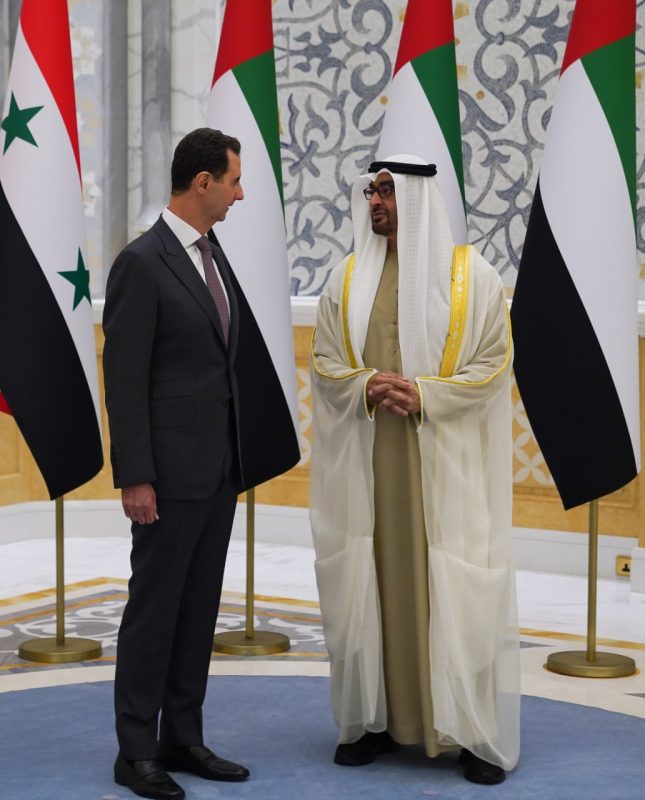 لقطات أولى لزيارة بشار الأسد وعقيلته لدولة الإمارات