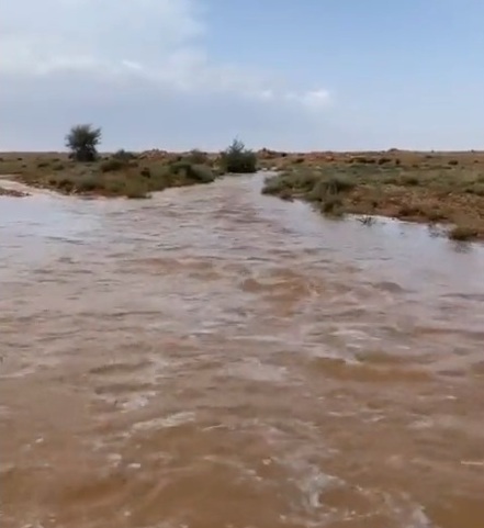 مشاهد لجريان السيول جنوب الزلفي