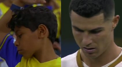 حزن طفل نصراوي بعد إهدار رونالدو فرصة هدف أمام الهلال