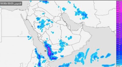 توقعات بأمطار رعدية على مُرتفعات شرق جازان وعسير والباحة غدًا