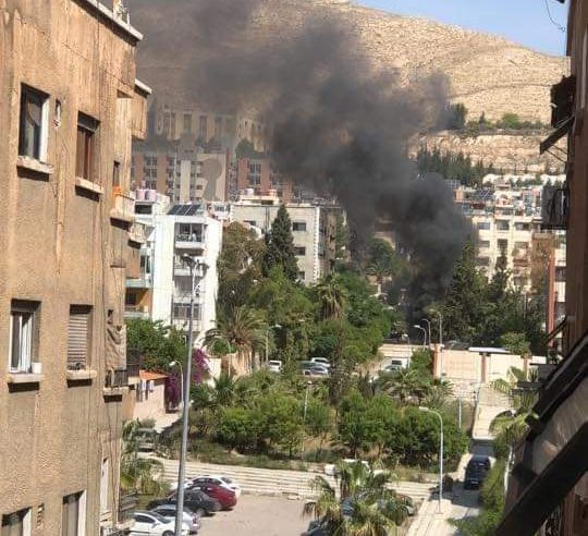 اللقطات الأولى لانفجار سيارة مفخخة في دمشق