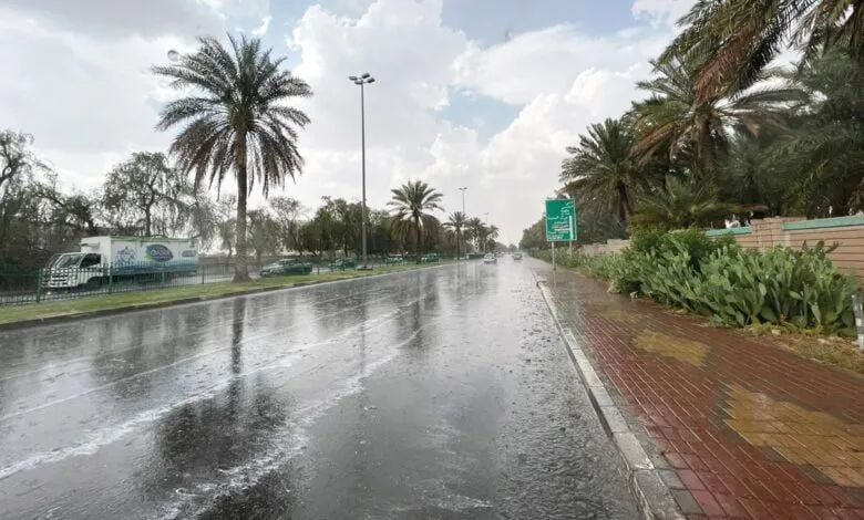 أمطار رعدية غزيرة وبرد وسيول على 4 مناطق
