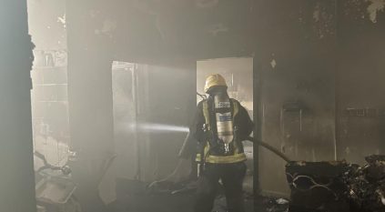 إصابة 6 أشخاص في حريق شقة بجيزان