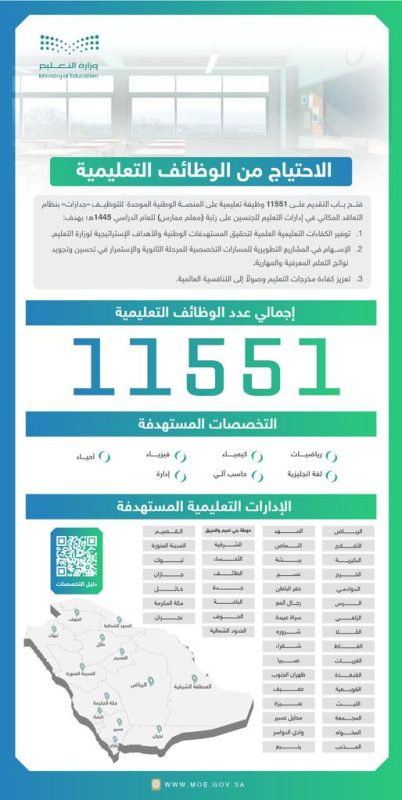 وزارة التعليم  الوظائف التعليمية