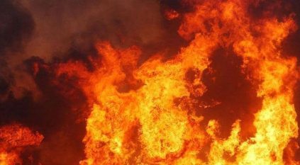 حريق في محطة وقود بسبب تهور قائد مركبة
