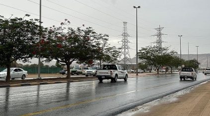 أمطار غزيرة على عسير ونجران والمدينة حتى المساء