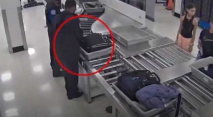 لقطات توثق سرقة عناصر الأمن الأمريكي للمسافرين بمطار ميامي