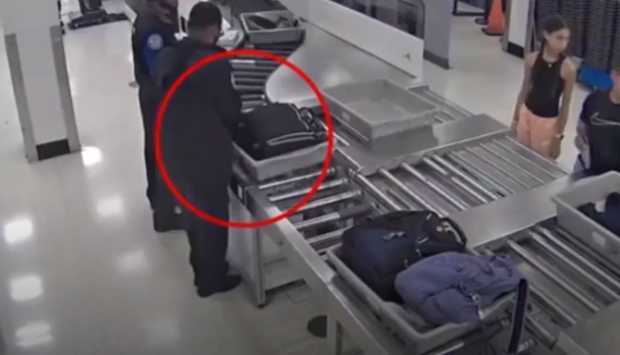 لقطات توثق سرقة عناصر الأمن الأمريكي للمسافرين بمطار ميامي