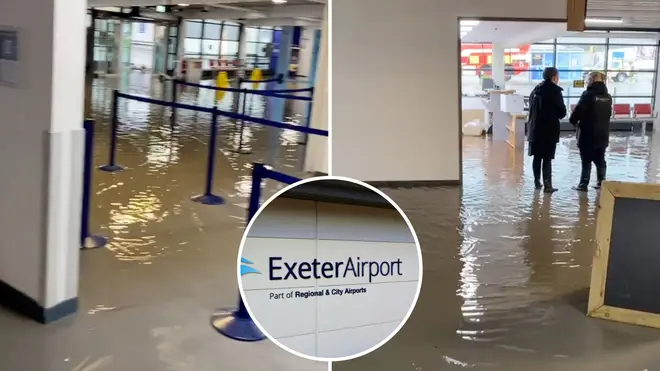 لقطات لـ غرق المطارات في إنجلترا بسبب موجة طقس سيئ