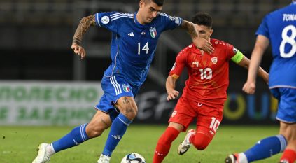 التعادل يحسم مباراة منتخب إيطاليا ضد مقدونيا الشمالية