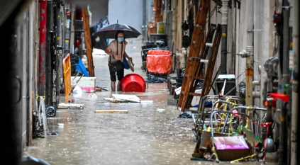 لقطات لأغزر هطول للأمطار في هونغ كونغ منذ عام 1884