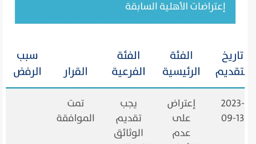 حساب المواطن : تقديم اعتراض عدم الأهلية بعد تحديث البيانات