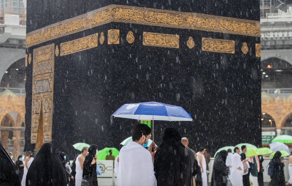أمطار الخير على المسجد الحرام