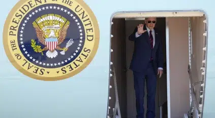 لحظة وصول الرئيس الأمريكي سان فرانسيسكو للقاء شي