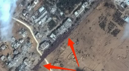لقطات الأقمار الصناعية تكشف حشودًا بشرية من جنوب غزة تتجه شمالًا