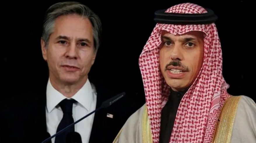 وزير الخارجية لـ نظيره الأمريكي: السعودية ترفض التهجير القسري لسكان غزة