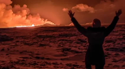 لقطات مفزعة لثوران بركان هائل في آيسلندا