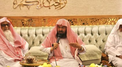 السديس لعلماء ومشايخ ومدرسي الحرم: دوركم محوري لإبراز القوة التأثيرية لرسالة الحرمين الوسطية