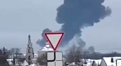 لقطات صادمة لتحطم طائرة الأسرى في روسيا
