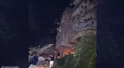 انهيار مبنى سكني في لبنان مكتظ بعائلات سورية