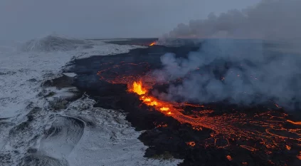 لحظة انفجار بركان أيسلندا للمرة الرابعة خلال شهرين