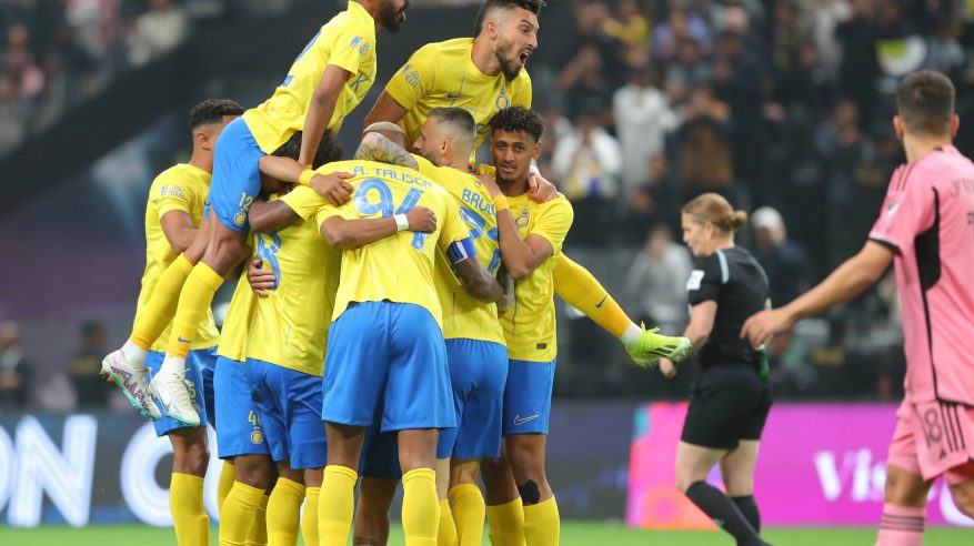 النصر يُبدع ويكتفي بثلاثية في الشوط الأول ضد إنتر ميامي