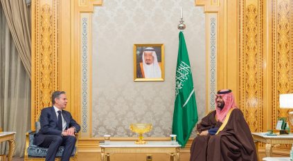 ولي العهد يجتمع مع وزير الخارجية الأمريكي