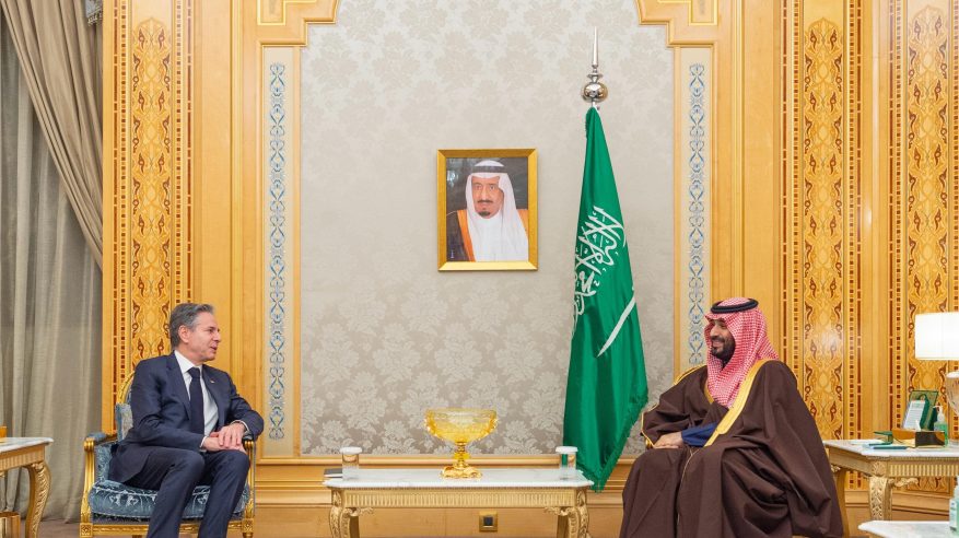 ولي العهد يجتمع مع وزير الخارجية الأمريكي