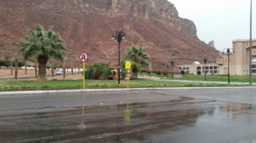 أمطار ورياح نشطة على محافظة العلا