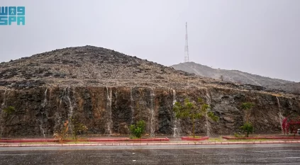 جريان السيول في الباحة بعد الأمطار الغزيرة