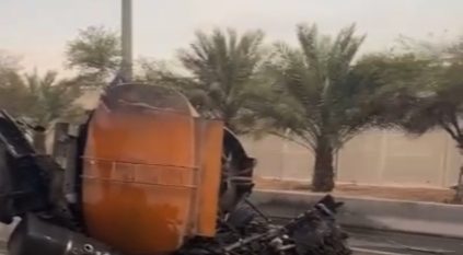 انقلاب صهريج وتضرر مركبتين في الرياض