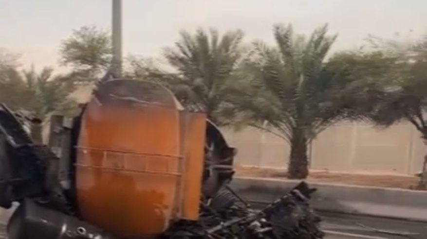انقلاب صهريج وتضرر مركبتين في الرياض