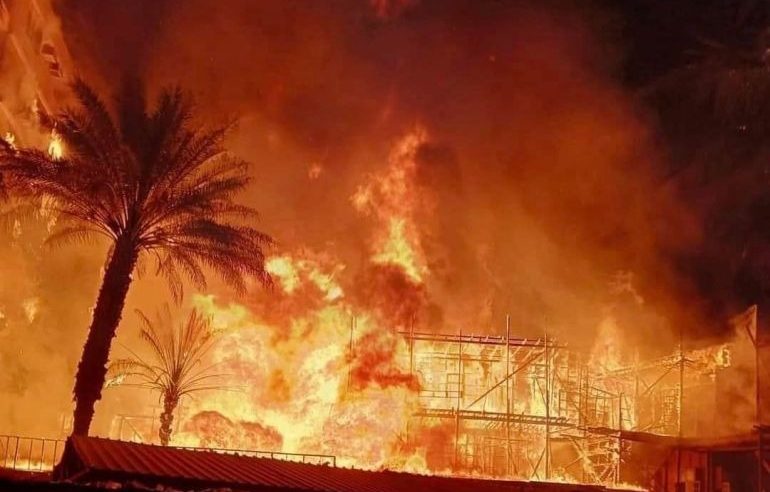 حريق هائل يلتهم استوديو الأهرام في القاهرة