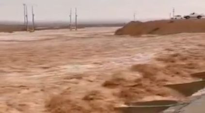 إنقاذ 3 أشخاص احتجزوا في سيل داخل مركبة في بحرة