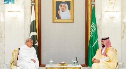 ولي العهد يستعرض التعاون الثنائي مع رئيس الوزراء الباكستاني في قصر الصفا 