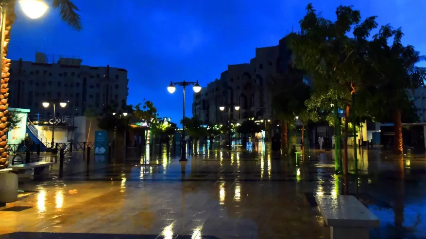 أمطار وبردية وسيول شمال المدينة المنورة