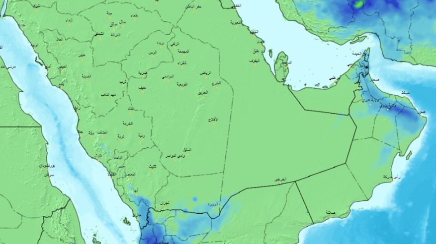 أمطار متفاوتة مصحوبة بزخات البرد على المناطق الجنوبية الغربية