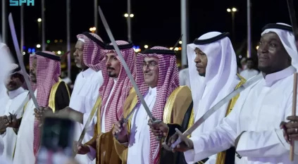 العرضة السعودية تزين احتفالات العيد بخيبر