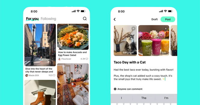 تيك توك يبدأ طرح تطبيق لمشاركة الصور منافسًا لإنستجرام