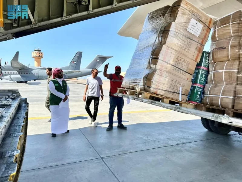 وصول الطائرة السعودية الـ 46 لإغاثة غزة