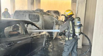 حريق يلتهم 4 مركبات ويصيب 6 أشخاص في بريدة