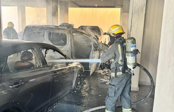 حريق يلتهم 4 مركبات ويصيب 6 أشخاص في بريدة