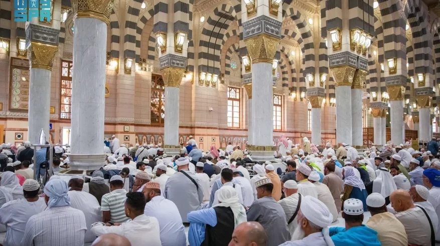 المسجد النبوي يستقبل مليون وثلاثمائة ألف حاج منذ بدء موسم الحج