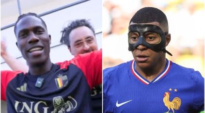 شاهد .. رد فعل غريب من مبابي بعد تهديد نجم بلجيكا بضربه !