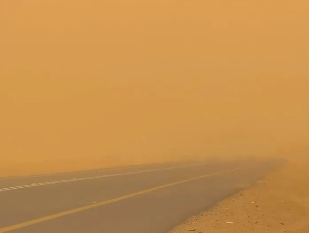 لقطات لقوة الغبرة على طريق أبو عريش بصبيا